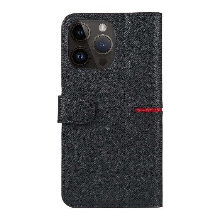 For iPhone 15 Pro Max GEBEI Top-grain Horizontal Flip Leather Phone Case(Black) - free shipping - PMC Jewellery - Order now!