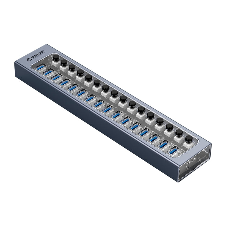 ORICO AT2U3-16AB-GY-BP 16 Ports USB 3.0 HUB with Individual Switches & Blue LED Indicator(EU Plug) - free shipping - PMC Jewellery - Order now!