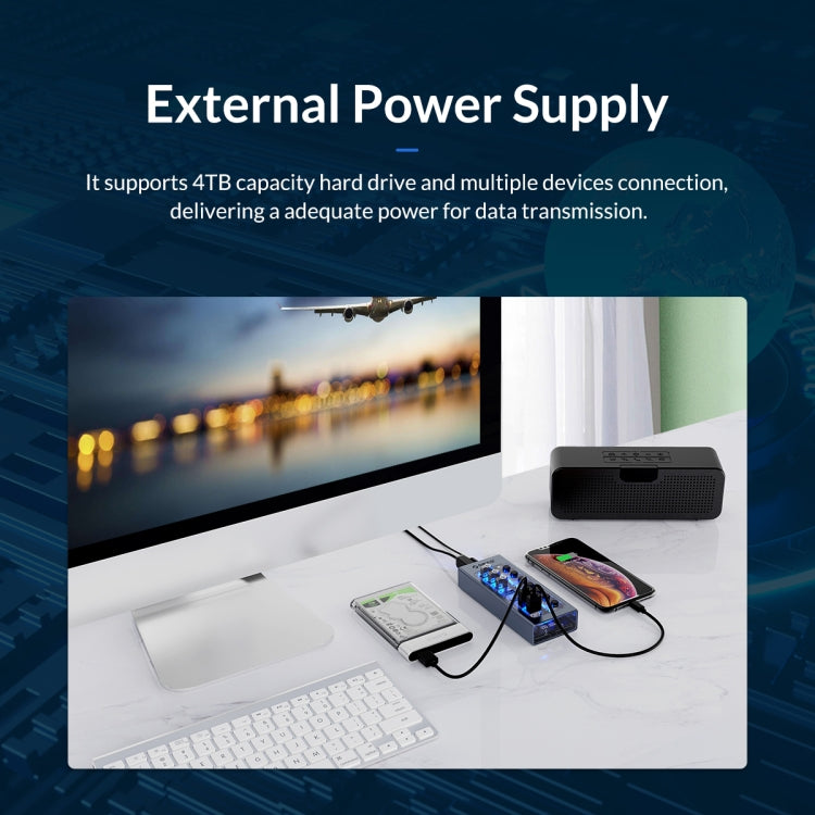 ORICO AT2U3-16AB-GY-BP 16 Ports USB 3.0 HUB with Individual Switches & Blue LED Indicator(EU Plug) - free shipping - PMC Jewellery - Order now!