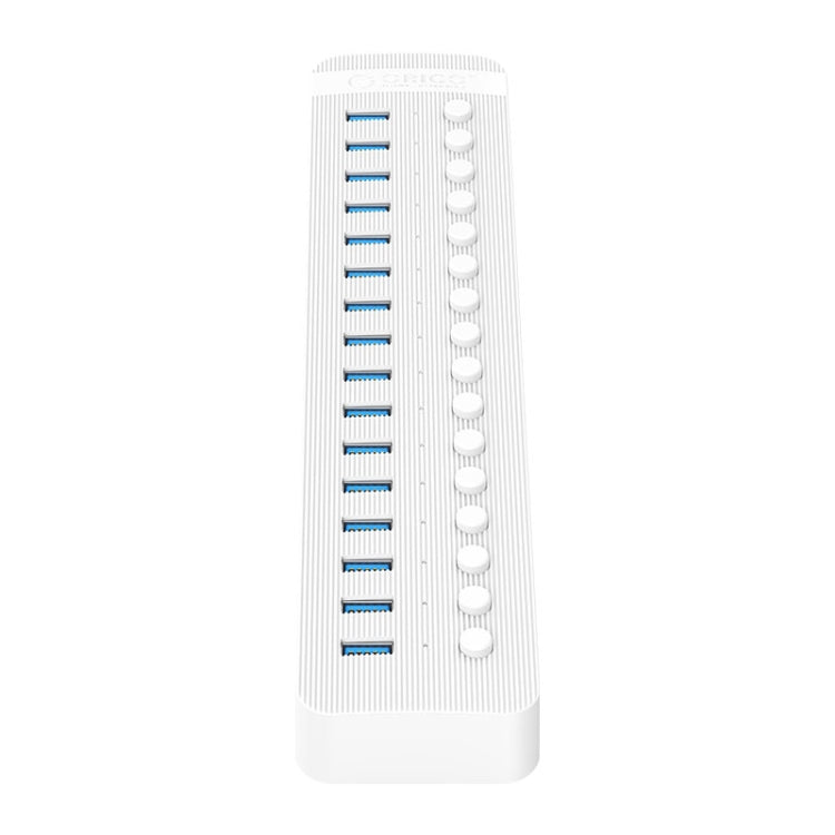 ORICO CT2U3-16AB Plastic Stripes 16 Ports USB 3.0 HUB with Individual Switches, Plug:EU Plug(White) - USB 3.0 HUB by ORICO | Online Shopping South Africa | PMC Jewellery | Buy Now Pay Later Mobicred