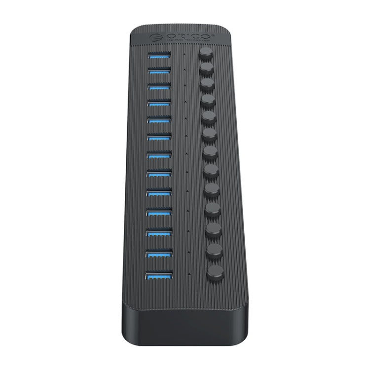 ORICO CT2U3-13AB Plastic Stripes 13 Ports USB 3.0 HUB with Individual Switches, Plug:AU Plug(Black) - USB 3.0 HUB by ORICO | Online Shopping South Africa | PMC Jewellery | Buy Now Pay Later Mobicred