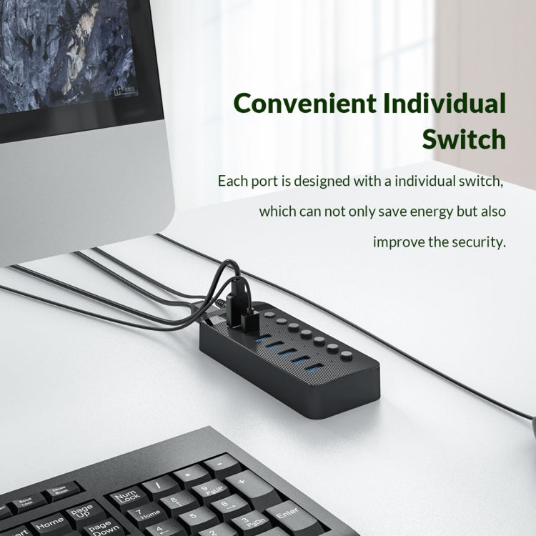 ORICO CT2U3-13AB Plastic Stripes 13 Ports USB 3.0 HUB with Individual Switches, Plug:EU Plug(White) - free shipping - PMC Jewellery - Order now!