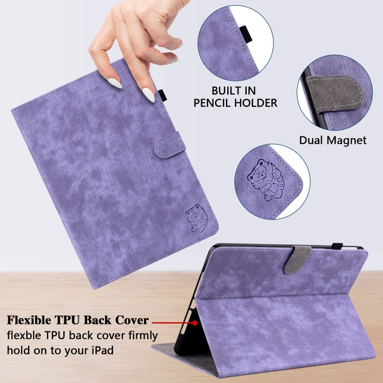 For Honor Pad 9 12.1 Embossed Tiger Pattern Leather Tablet Case(Purple) - free shipping - PMC TechLife - Order now!