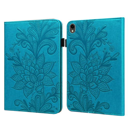 For Samsung Galaxy Tab S9 Lace Flower Embossing Pattern PU Tablet Case(Blue) - Galaxy Tab S9 Cases by PMC Jewellery | Online Shopping South Africa | PMC Jewellery | Buy Now Pay Later Mobicred