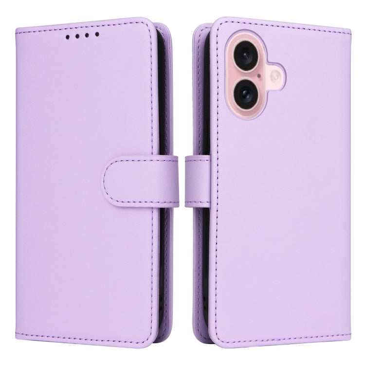 For iPhone 16 BETOPNICE BN-005 2 in 1 Detachable Imitate Genuine Leather Phone Case(Light Purple) - iPhone 16 Cases by BETOPNICE | Online Shopping South Africa | PMC TechLife | Buy Now Pay Later Mobicred