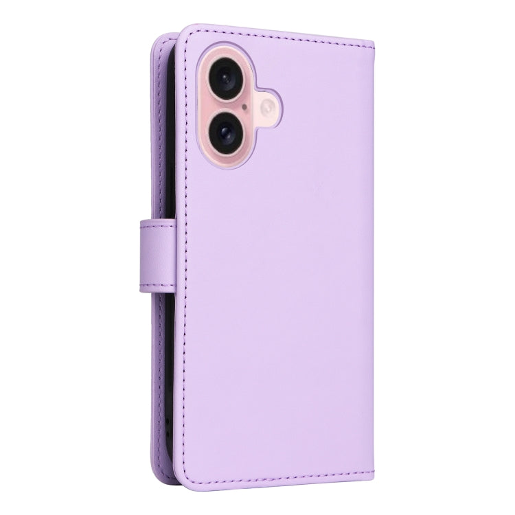 For iPhone 16 BETOPNICE BN-005 2 in 1 Detachable Imitate Genuine Leather Phone Case(Light Purple) - iPhone 16 Cases by BETOPNICE | Online Shopping South Africa | PMC TechLife | Buy Now Pay Later Mobicred