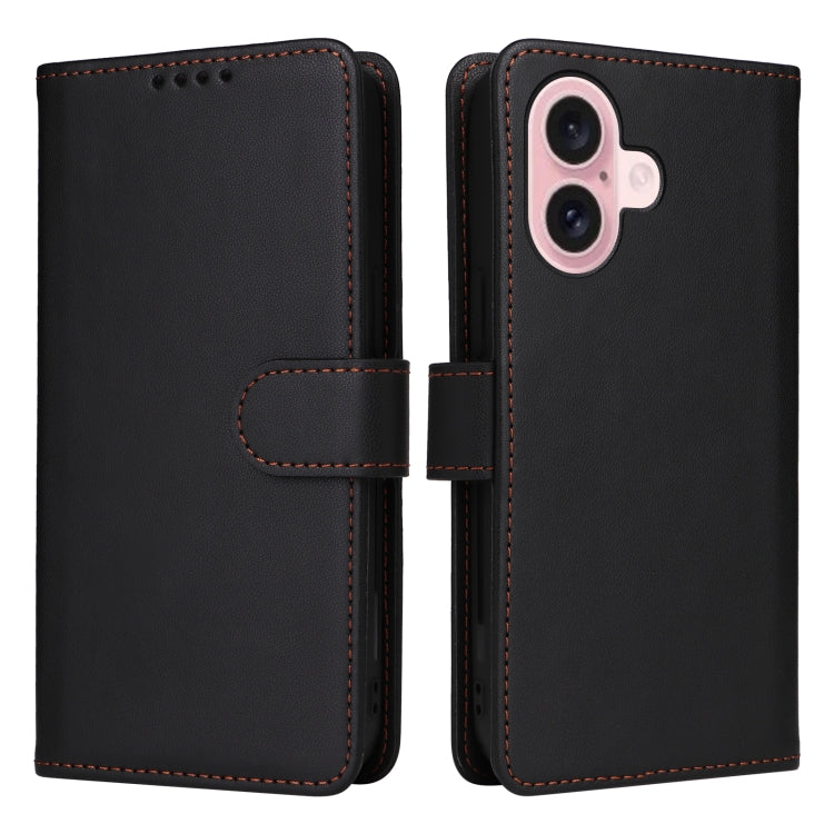 For iPhone 16 BETOPNICE BN-005 2 in 1 Detachable Imitate Genuine Leather Phone Case(Black) - iPhone 16 Cases by BETOPNICE | Online Shopping South Africa | PMC Jewellery | Buy Now Pay Later Mobicred