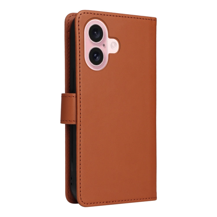 For iPhone 16 Plus BETOPNICE BN-005 2 in 1 Detachable Imitate Genuine Leather Phone Case(Brown) - iPhone 16 Plus Cases by BETOPNICE | Online Shopping South Africa | PMC Jewellery | Buy Now Pay Later Mobicred