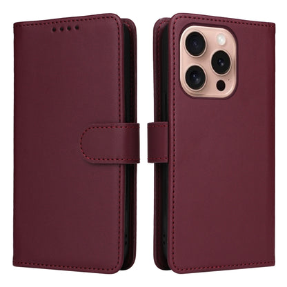 For iPhone 16 Pro BETOPNICE BN-005 2 in 1 Detachable Imitate Genuine Leather Phone Case(Wine Red) - iPhone 16 Pro Cases by BETOPNICE | Online Shopping South Africa | PMC Jewellery | Buy Now Pay Later Mobicred