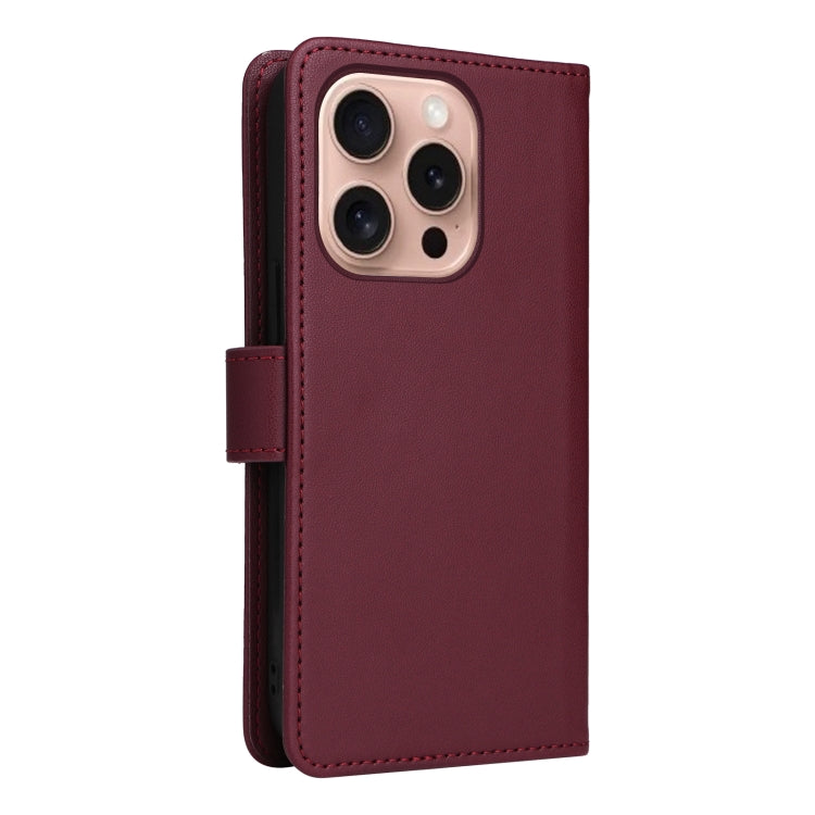 For iPhone 16 Pro BETOPNICE BN-005 2 in 1 Detachable Imitate Genuine Leather Phone Case(Wine Red) - free shipping - PMC TechLife - Order now!