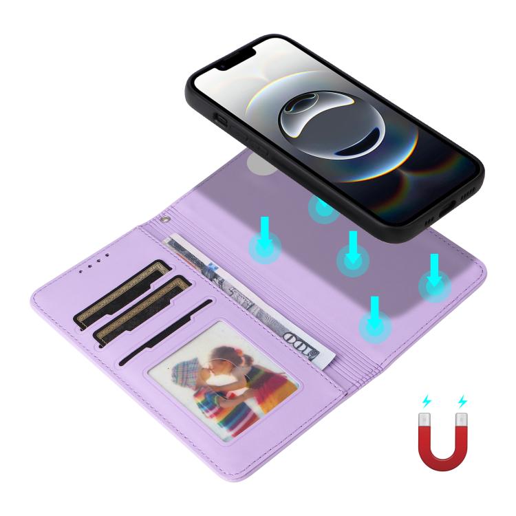 For iPhone 16e BETOPNICE BN-005 2 in 1 Detachable Imitate Genuine Leather Phone Case(Light Purple) - free shipping - PMc TechLife - Order now!