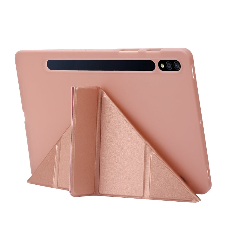 For Samsung Galaxy Tab S9 Deformation Silicone Leather Tablet Case(Rose Gold) - Galaxy Tab S9 Cases by PMC Jewellery | Online Shopping South Africa | PMC Jewellery | Buy Now Pay Later Mobicred