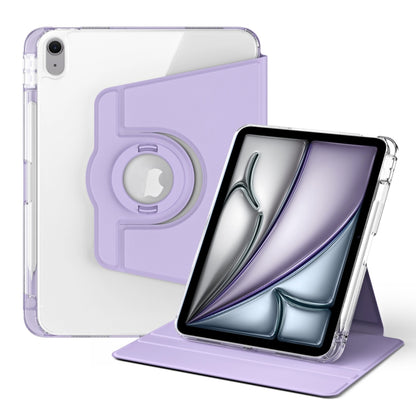 For iPad Air 11 2024 360 Rotation Detachable Clear Acrylic Leather Tablet Case(Light Purple) - iPad Air 11 2024 Cases by PMC Jewellery | Online Shopping South Africa | PMC Jewellery | Buy Now Pay Later Mobicred