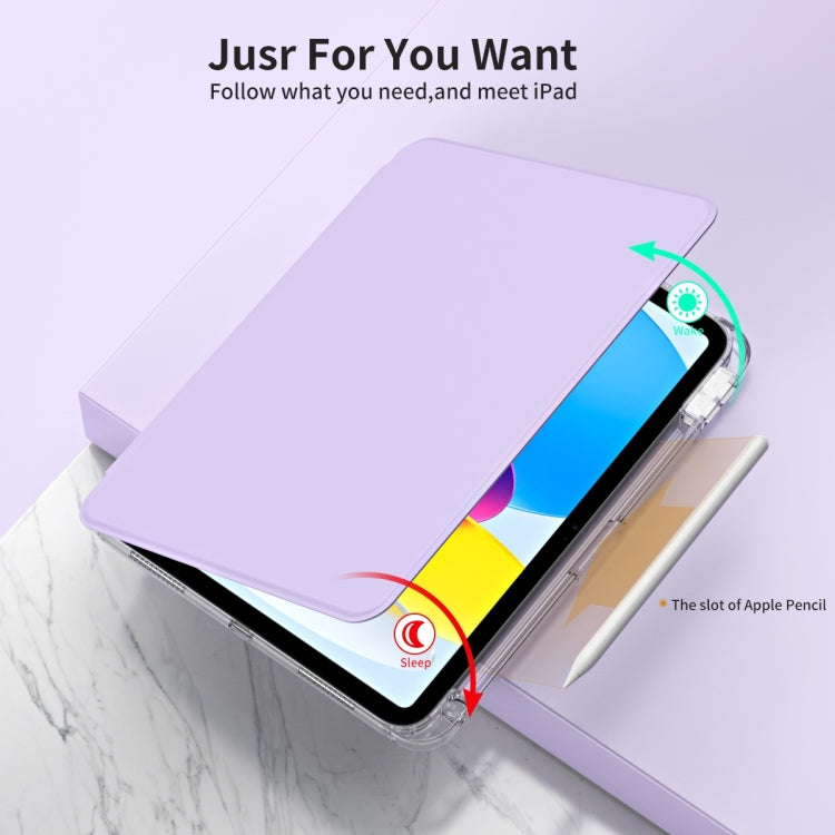 For iPad Air 11 2024 360 Rotation Detachable Clear Acrylic Leather Tablet Case(Light Purple) - iPad Air 11 2024 Cases by PMC TechLife | Online Shopping South Africa | PMC TechLife | Buy Now Pay Later Mobicred
