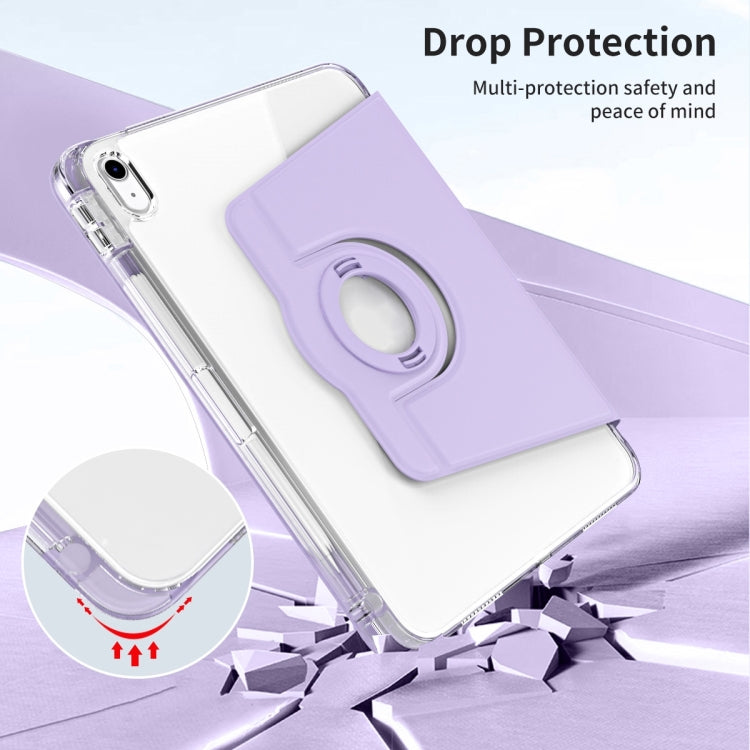 For iPad Air 11 2024 360 Rotation Detachable Clear Acrylic Leather Tablet Case(Light Purple) - iPad Air 11 2024 Cases by PMC TechLife | Online Shopping South Africa | PMC TechLife | Buy Now Pay Later Mobicred