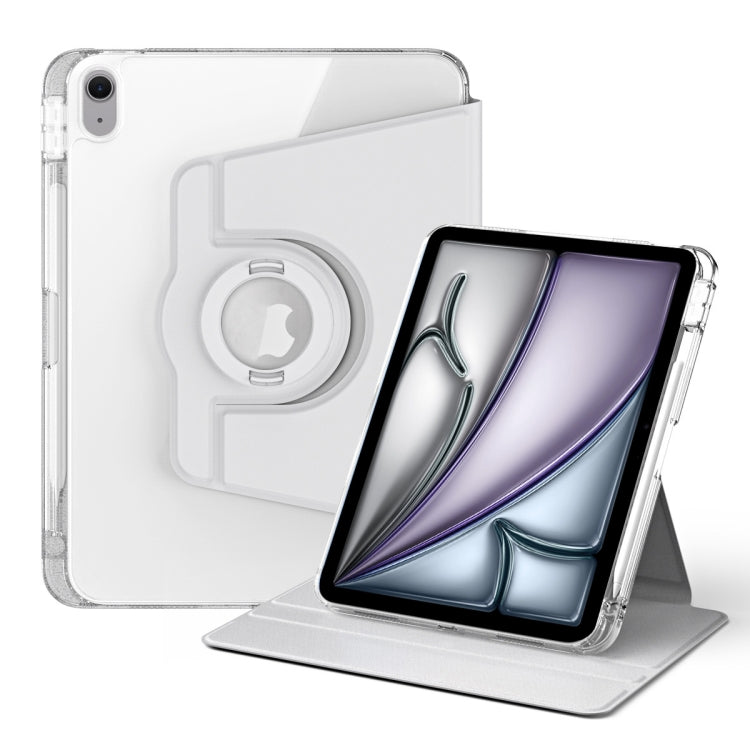 For iPad Air 11 2024 360 Rotation Detachable Clear Acrylic Leather Tablet Case(Grey) - iPad Air 11 2024 Cases by PMC Jewellery | Online Shopping South Africa | PMC Jewellery | Buy Now Pay Later Mobicred