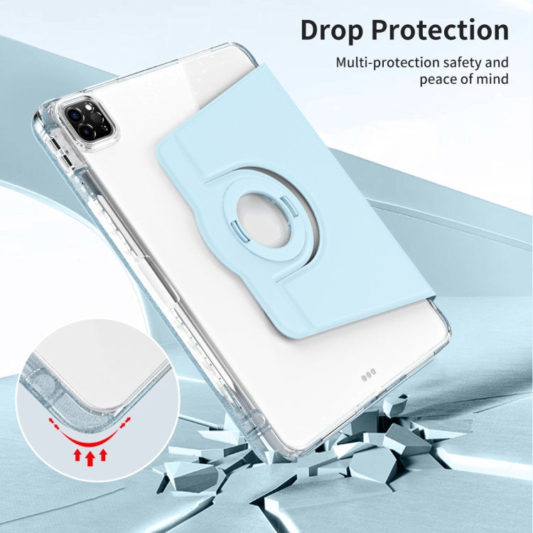 For iPad Pro 13 2024 360 Rotation Detachable Clear Acrylic Leather Tablet Case(Ice Blue) - iPad Pro 13 2024 Cases by PMC TechLife | Online Shopping South Africa | PMC TechLife | Buy Now Pay Later Mobicred