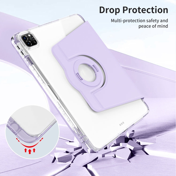 For iPad Pro 13 2024 360 Rotation Detachable Clear Acrylic Leather Tablet Case(Light Purple) - iPad Pro 13 2024 Cases by PMC TechLife | Online Shopping South Africa | PMC TechLife | Buy Now Pay Later Mobicred