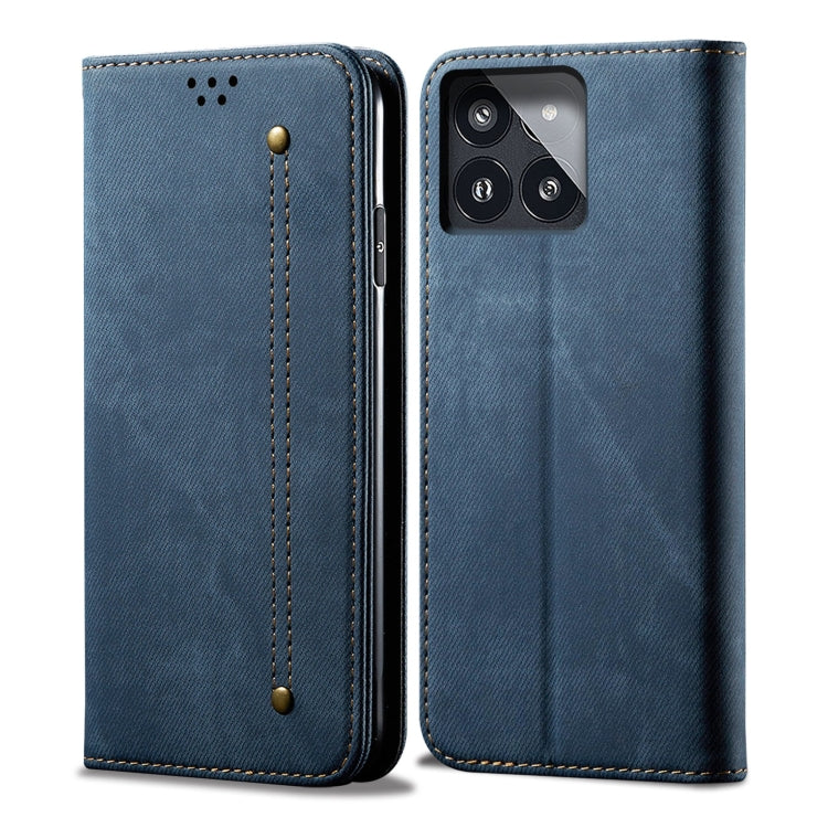 For Xiaomi Redmi K70/K70 Pro Denim Texture Casual Style Horizontal Flip Leather Case(Blue) - K70 Pro Cases by PMC Jewellery | Online Shopping South Africa | PMC Jewellery | Buy Now Pay Later Mobicred