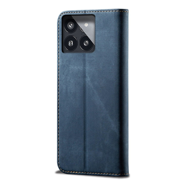 For Xiaomi Redmi K70/K70 Pro Denim Texture Casual Style Horizontal Flip Leather Case(Blue) - K70 Pro Cases by PMC Jewellery | Online Shopping South Africa | PMC Jewellery | Buy Now Pay Later Mobicred