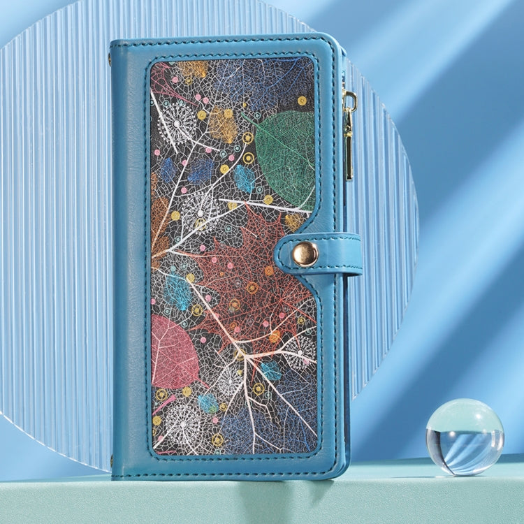For Motorola Moto G24 Power ESEBLE Star Series Lanyard Zipper Wallet RFID Leather Case(Blue) - Motorola Cases by ESEBLE | Online Shopping South Africa | PMC TechLife | Buy Now Pay Later Mobicred