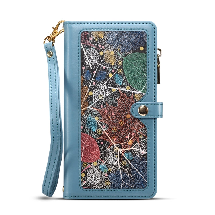For Motorola Moto G34 ESEBLE Star Series Lanyard Zipper Wallet RFID Leather Case(Blue) - Motorola Cases by ESEBLE | Online Shopping South Africa | PMC TechLife | Buy Now Pay Later Mobicred