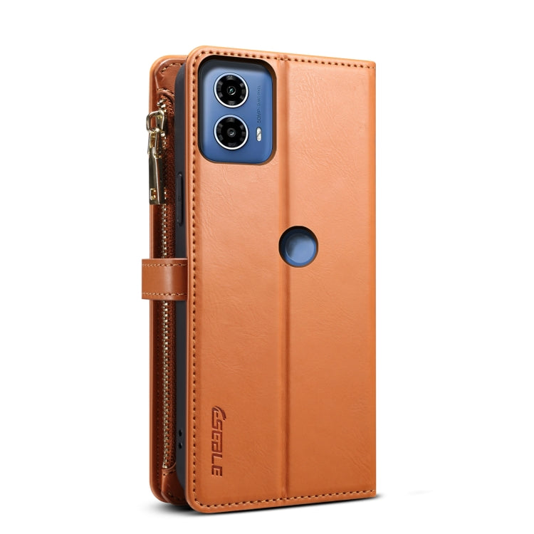 For Motorola Edge 50 Fusion ESEBLE Star Series Lanyard Zipper Wallet RFID Leather Case(Brown) - Motorola Cases by ESEBLE | Online Shopping South Africa | PMC TechLife | Buy Now Pay Later Mobicred