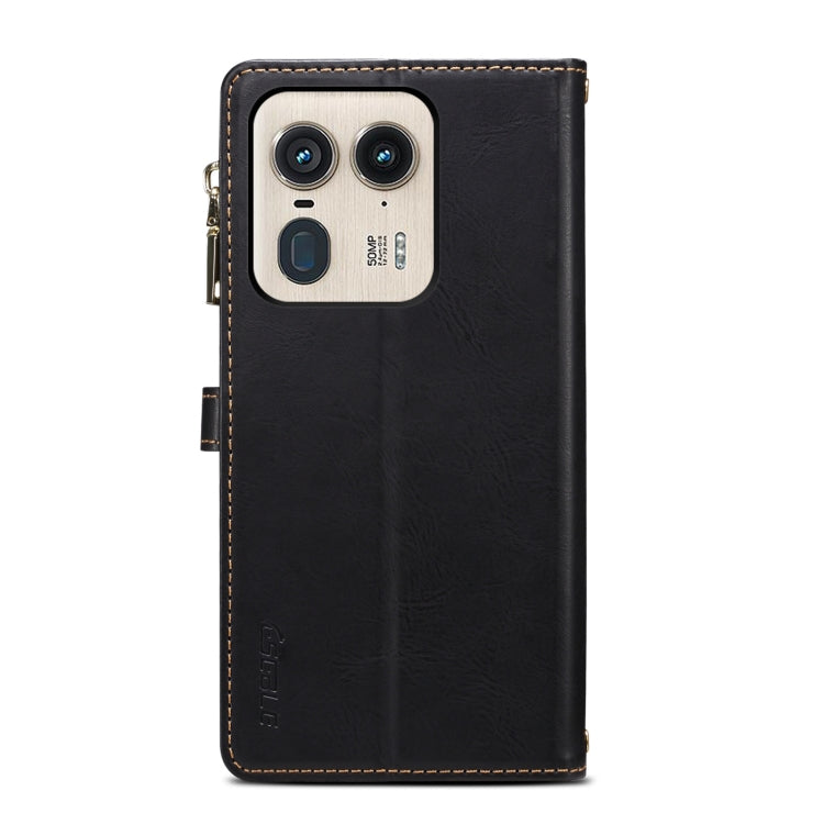 For Motorola Edge 50 Ultra ESEBLE Star Series Lanyard Zipper Wallet RFID Leather Case(Black) - Motorola Cases by ESEBLE | Online Shopping South Africa | PMC TechLife | Buy Now Pay Later Mobicred
