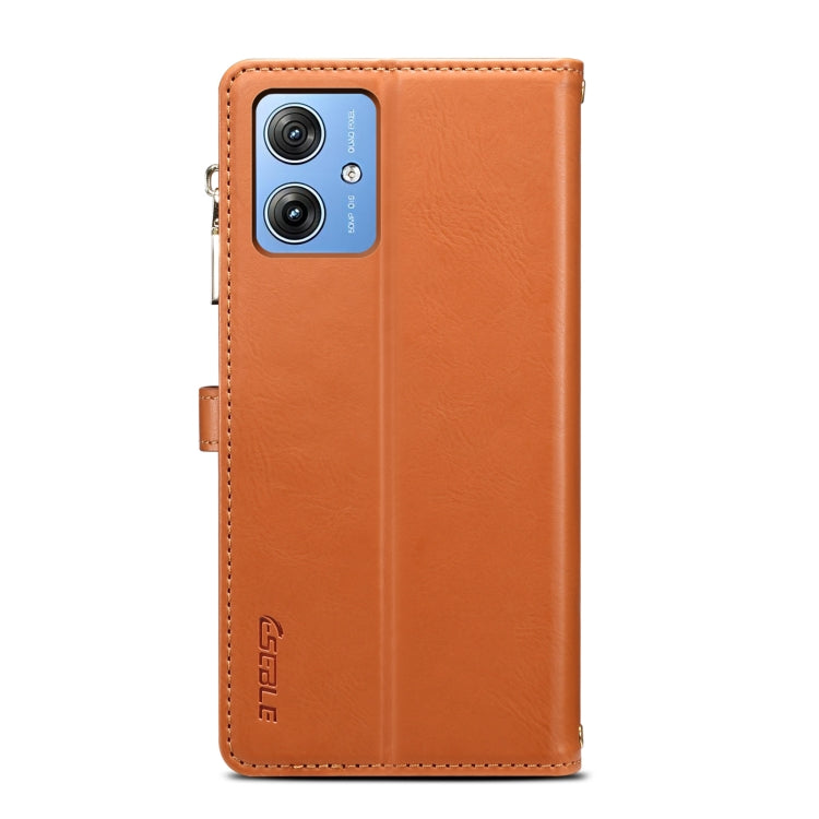 For Motorola Moto G54 5G Global ESEBLE Star Series Lanyard Zipper Wallet RFID Leather Case(Brown) - Motorola Cases by ESEBLE | Online Shopping South Africa | PMC TechLife | Buy Now Pay Later Mobicred