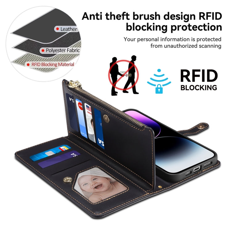 For Motorola Moto G75 5G ESEBLE Star Series Lanyard Zipper Wallet RFID Leather Case(Black) - free shipping - PMC TechLife - Order now!