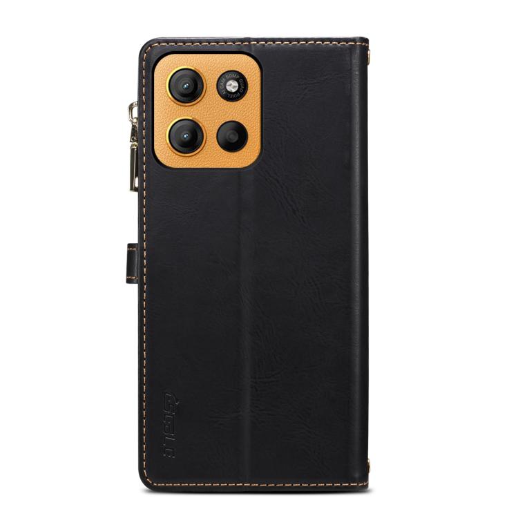 For Motorola Moto G15 ESEBLE Star Series Lanyard Zipper Wallet RFID Leather Case(Black) - Motorola Cases by ESEBLE | Online Shopping South Africa | PMC TechLife | Buy Now Pay Later Mobicred