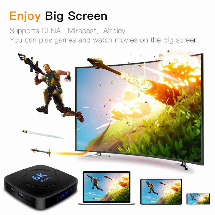 6K Ultra HD Android 12.0 Smart TV Box with Remote Control, 4GB+32GB, Allwinner H616 1.5GHZ Quad-Core(EU Plug) - Others by PMC Jewellery | Online Shopping South Africa | PMC Jewellery | Buy Now Pay Later Mobicred