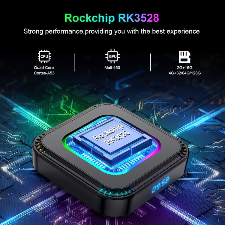 HK1 RBOX K8 8K Android 13.0 Smart TV Box with Remote Control, 4GB+32GB, RK3528 Quad-Core(UK Plug) - Others by PMC TechLife | Online Shopping South Africa | PMC TechLife | Buy Now Pay Later Mobicred