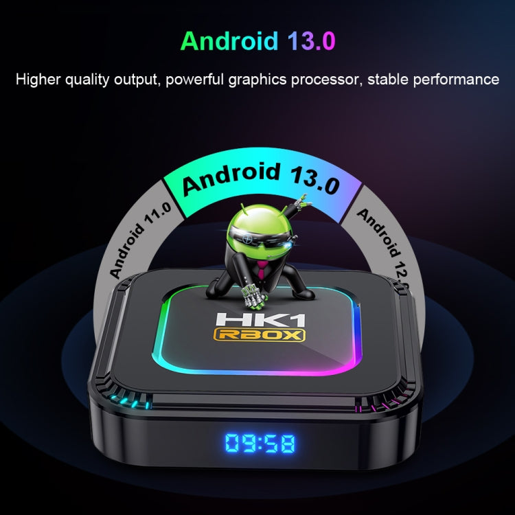 HK1 RBOX K8 8K Android 13.0 Smart TV Box with Remote Control, 4GB+32GB, RK3528 Quad-Core(EU Plug) - Others by PMC TechLife | Online Shopping South Africa | PMC TechLife | Buy Now Pay Later Mobicred