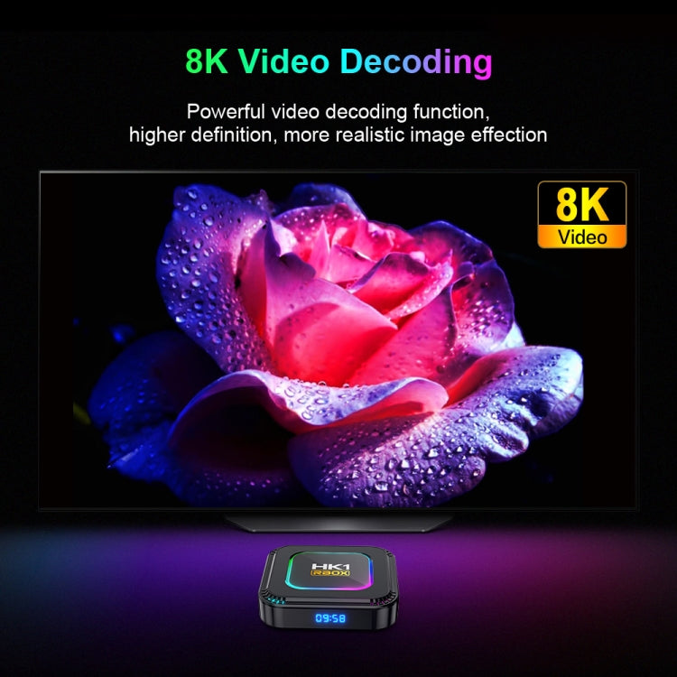HK1 RBOX K8 8K Android 13.0 Smart TV Box with Remote Control, 4GB+128GB, RK3528 Quad-Core(UK Plug) - Others by PMC TechLife | Online Shopping South Africa | PMC TechLife | Buy Now Pay Later Mobicred