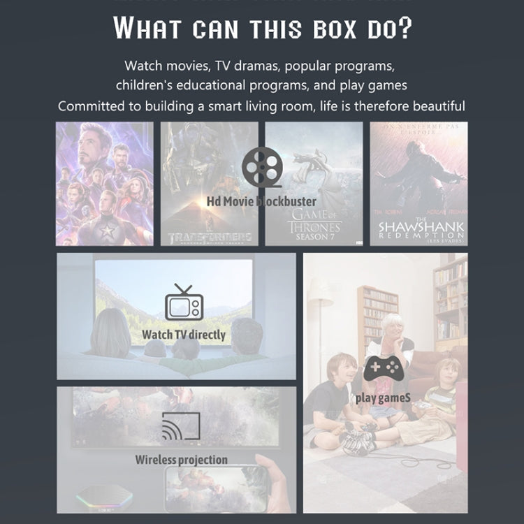 T95Z Plus 8K WiFi6 Android 12.0 Smart TV Box with Remote Control, 4GB+64GB, Allwinner H618 Quad-Core(US Plug) - Others by PMC TechLife | Online Shopping South Africa | PMC TechLife | Buy Now Pay Later Mobicred