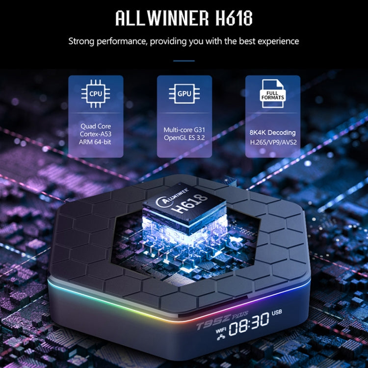 T95Z Plus 8K WiFi6 Android 12.0 Smart TV Box with Remote Control, 4GB+32GB, Allwinner H618 Quad-Core(US Plug) - Others by PMC TechLife | Online Shopping South Africa | PMC TechLife | Buy Now Pay Later Mobicred