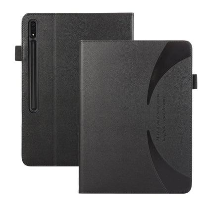 For Samsung Galaxy Tab S9 Ultra / S8 Ultra Litchi Texture Leather Sucker Tablet Case(Black) - Galaxy Tab S9 Ultra Cases by PMC Jewellery | Online Shopping South Africa | PMC Jewellery | Buy Now Pay Later Mobicred