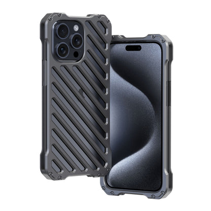 For iPhone 15 Pro Max R-JUST Breathable Armor Phone Case(Space Grey) - iPhone 15 Pro Max Cases by R-JUST | Online Shopping South Africa | PMC Jewellery