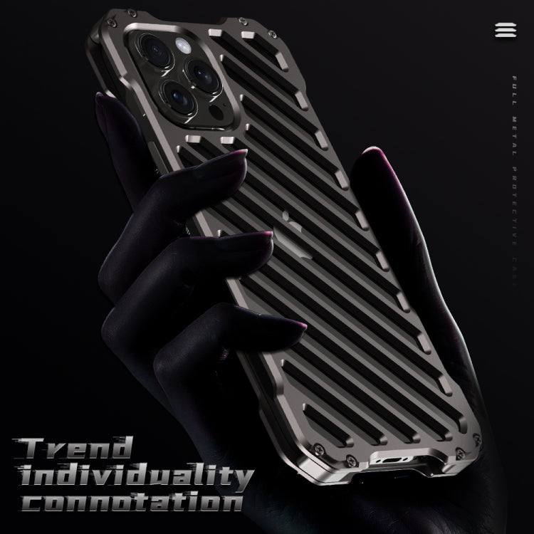 For iPhone 15 Pro R-JUST Breathable Armor Phone Case(Space Grey) - iPhone 15 Pro Cases by R-JUST | Online Shopping South Africa | PMC Jewellery