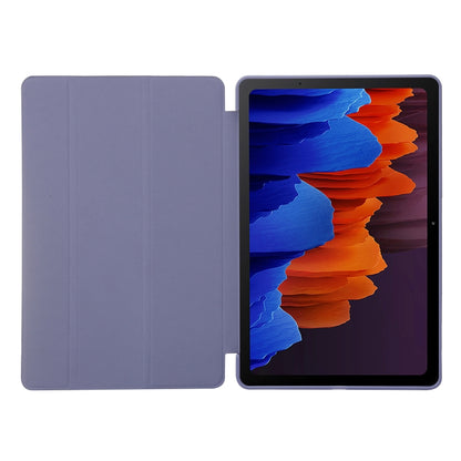 For Samsung Galaxy Tab S9 3-Fold Holder Silicone Leather Tablet Case(Purple) - Galaxy Tab S9 Cases by PMC Jewellery | Online Shopping South Africa | PMC Jewellery | Buy Now Pay Later Mobicred