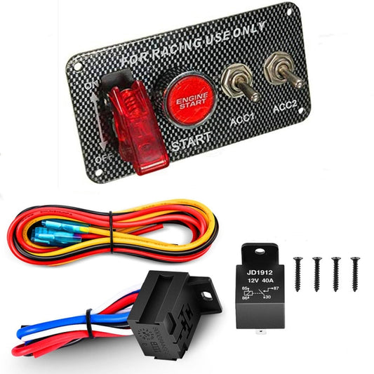 4 in 1 12V Car Racing Ignition Switch Panel with Switch & Engine Start Button & Relay Wiring Harness - Car Switches by PMC Jewellery | Online Shopping South Africa | PMC Jewellery | Buy Now Pay Later Mobicred