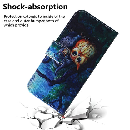 For Motorola Moto G Play 4G 2024 Coloured Drawing Flip Leather Phone Case(Oil Painting Owl) - Motorola Cases by PMC Jewellery | Online Shopping South Africa | PMC Jewellery | Buy Now Pay Later Mobicred