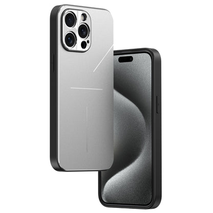 For iPhone 15 Pro R-JUST RJ52 3-Line Style Metal TPU Shockproof Phone Case(Silver) - iPhone 15 Pro Cases by R-JUST | Online Shopping South Africa | PMC Jewellery