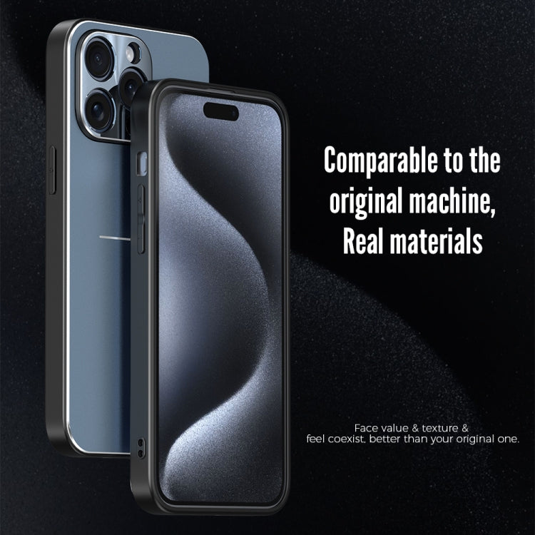 For iPhone 15 Pro Max R-JUST RJ52 3-Line Style Metal TPU Shockproof Phone Case(Black) - iPhone 15 Pro Max Cases by R-JUST | Online Shopping South Africa | PMC Jewellery