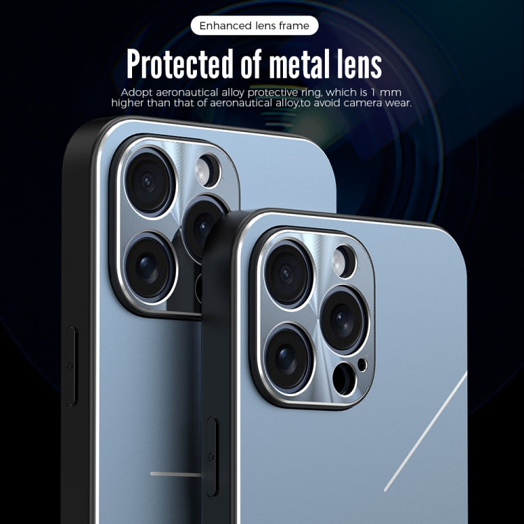 For iPhone 15 Pro R-JUST RJ52 3-Line Style Metal TPU Shockproof Phone Case(Silver) - free shipping - PMC TechLife - Order now!