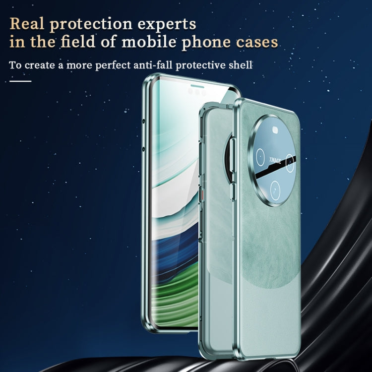 For Huawei Mate 60 Pro+ Double-sided Plain Leather Glass Phone Case(Black) - Huawei Cases by PMC TechLife | Online Shopping South Africa | PMC TechLife | Buy Now Pay Later Mobicred