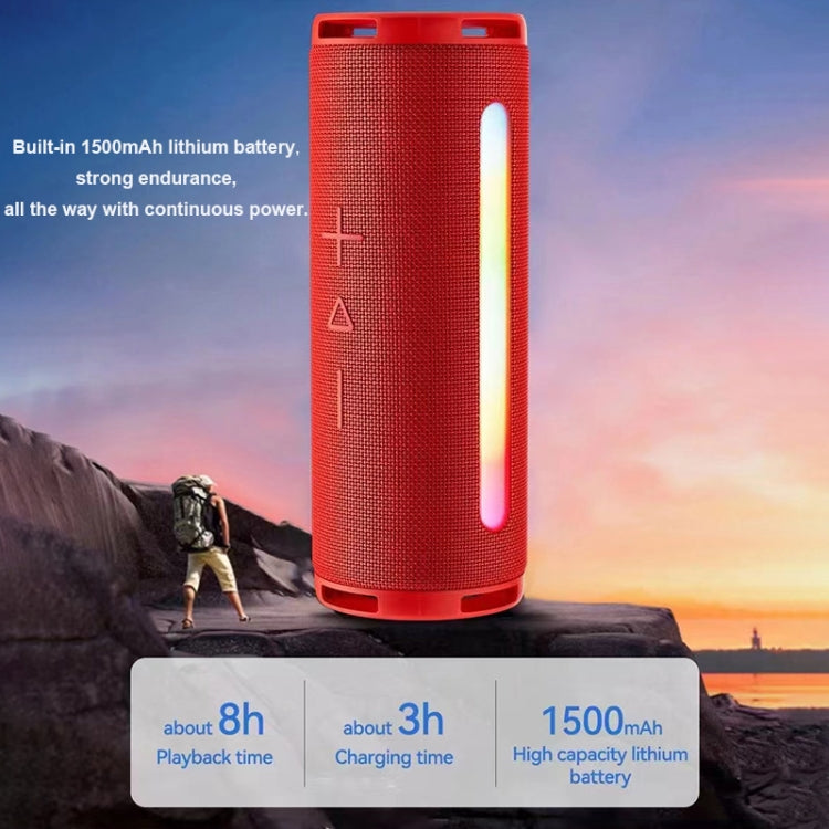 T&G TG374 Portable 3D Stereo Bluetooth Speaker Subwoofer Support FM / TF Card / RGB Light(Red) - Desktop Speaker by T&G | Online Shopping South Africa | PMC Jewellery | Buy Now Pay Later Mobicred