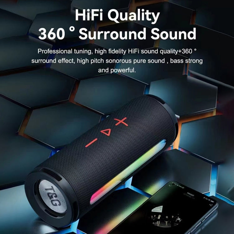 T&G TG374 Portable 3D Stereo Bluetooth Speaker Subwoofer Support FM / TF Card / RGB Light(Green) - free shipping - PMC Jewellery - Order now!