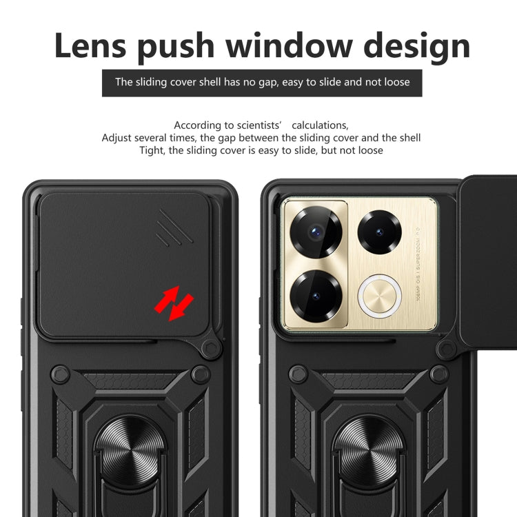 For Infinix Note 40 Pro/40 Pro+ 5G Sliding Camera Cover Design TPU+PC Phone Case(Silver) - Infinix Cases by PMC TechLife | Online Shopping South Africa | PMC TechLife | Buy Now Pay Later Mobicred